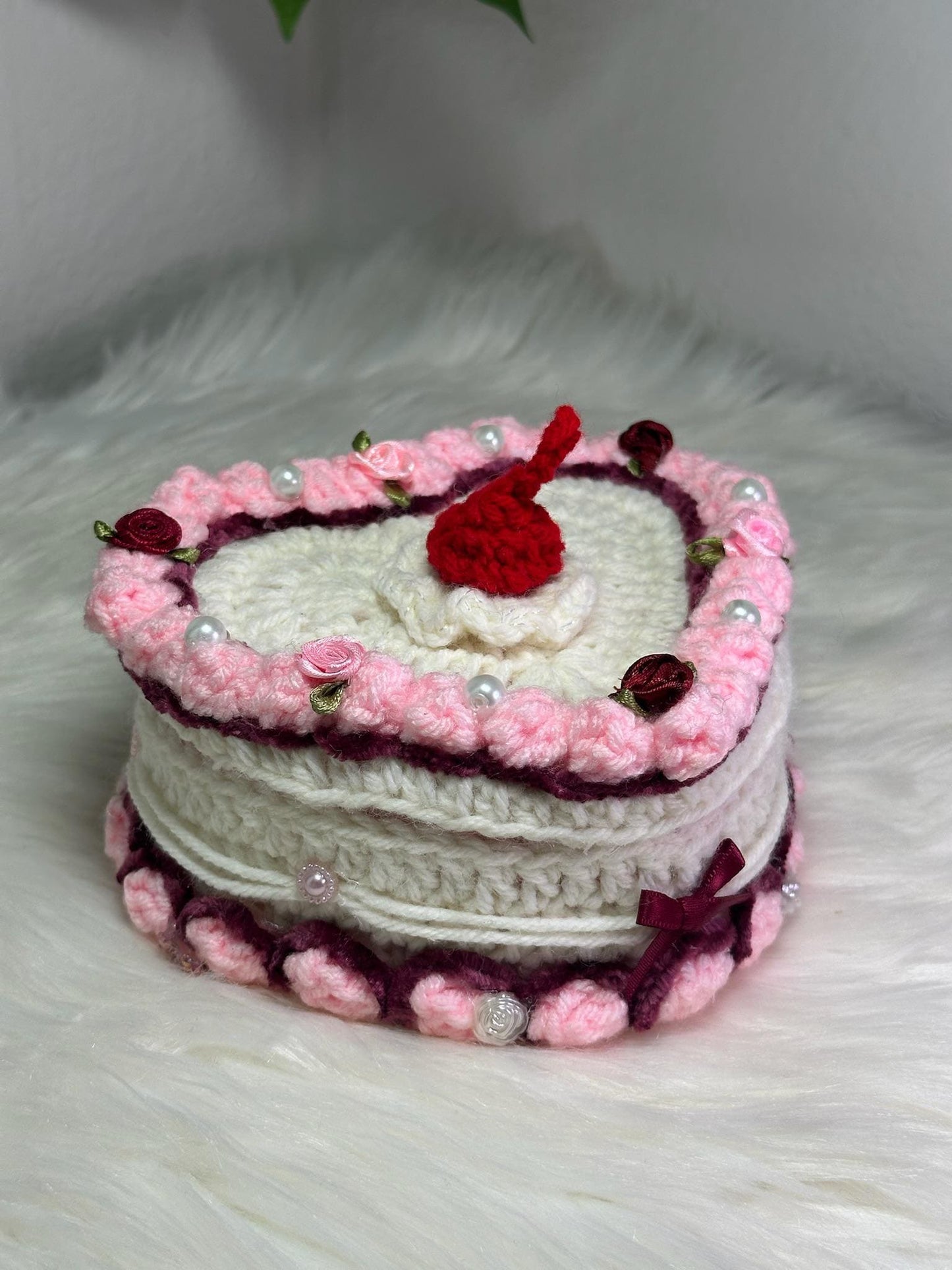 Crochet Cake Jewelry Box – Custom Colors Available