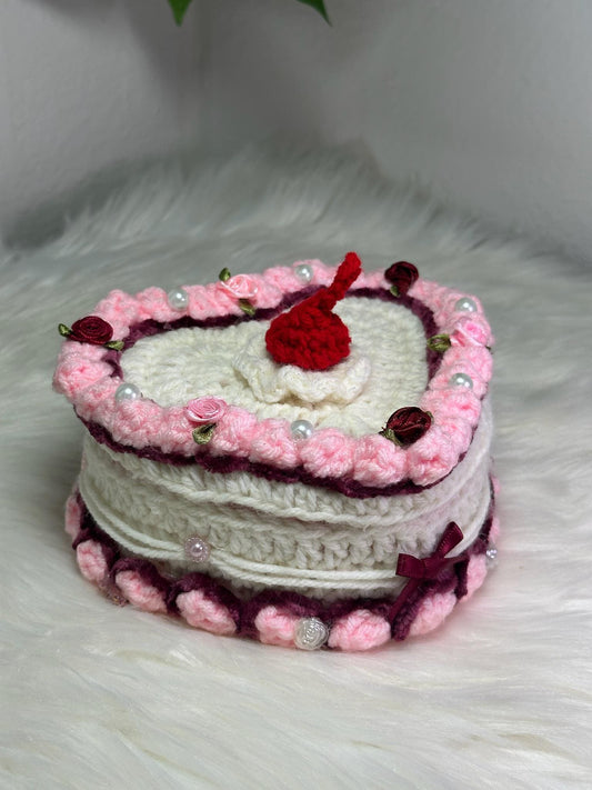 Crochet Cake Jewelry Box – Custom Colors Available