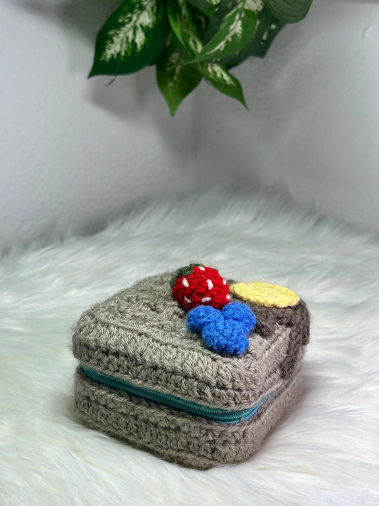 Waffle Jewelry Box – Handmade Crochet Décor