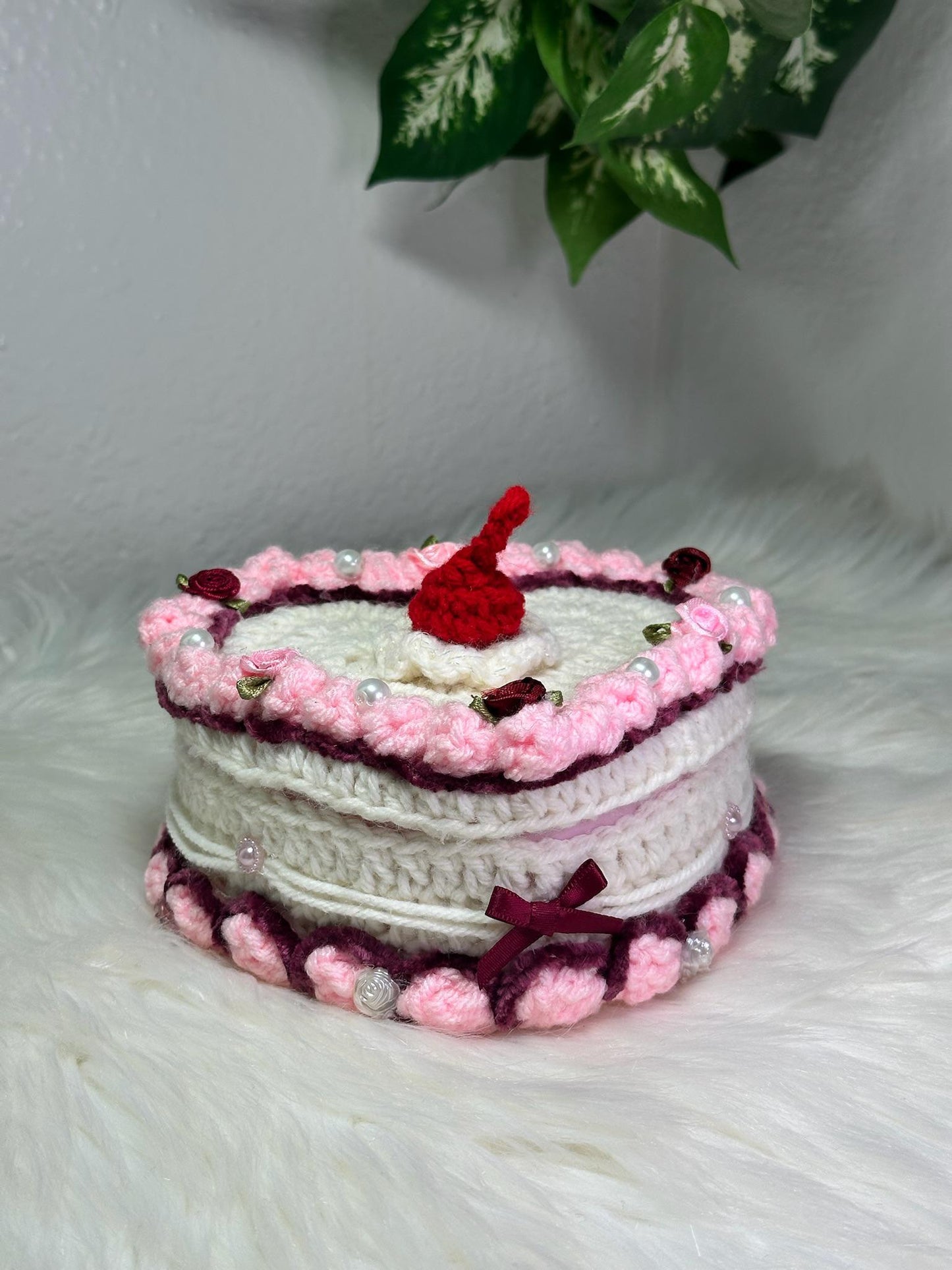 Crochet Cake Jewelry Box – Custom Colors Available
